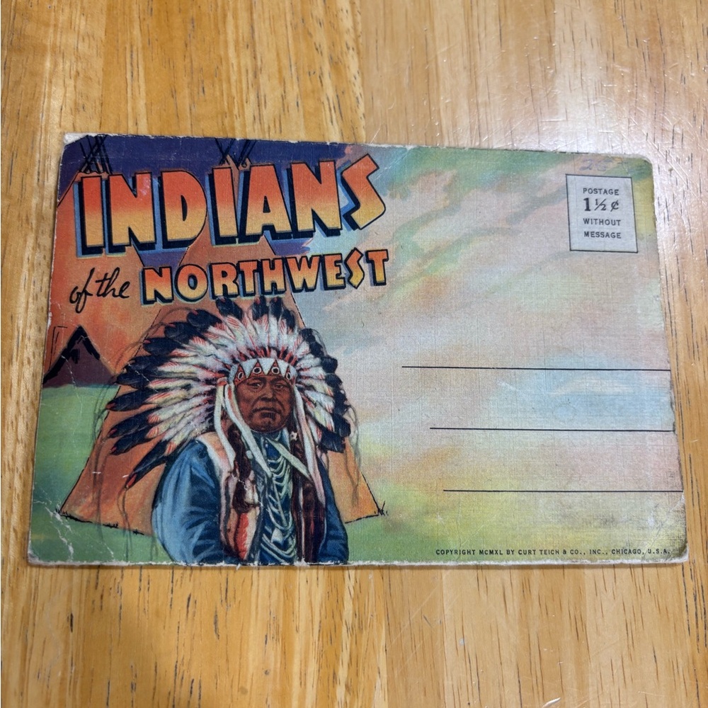 Vintage Indians of the Northwest Postcards in book